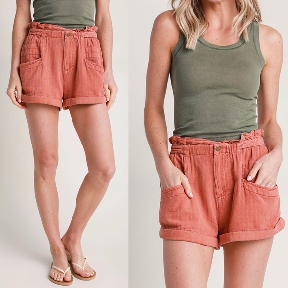 Free People Pants - 🆕FREE PEOPLE Topanga Cuff Shorts-Spice Route color